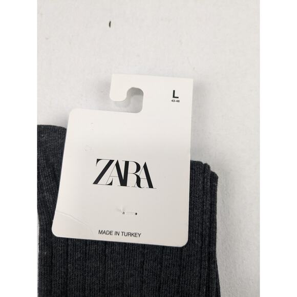 Zara Men's Gray & Charcoal Crew Socks - Shoe Size Large 10-13 - Picture 3 of 5